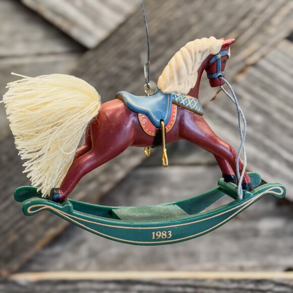 1983 Hallmark 3rd in Collectible Series, Rocking Horse, Christmas Ornament-NIB - Picture 3 of 6